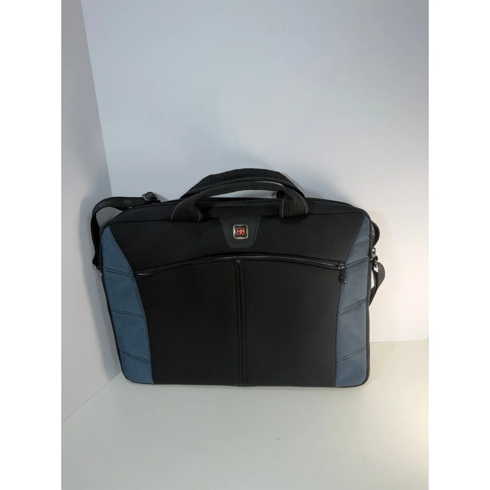 SwissGear The Sherpa Laptop Messenger Bag Black Blue Business Briefcase 27501060